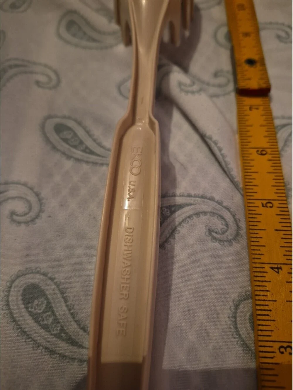 Vintage Ecko Slotted Pasta Spaghetti Spoon Fork Off White Made In USA 10.5